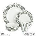 Decalque de luxo de alta 16PCS Restaurante Dinnerware Set